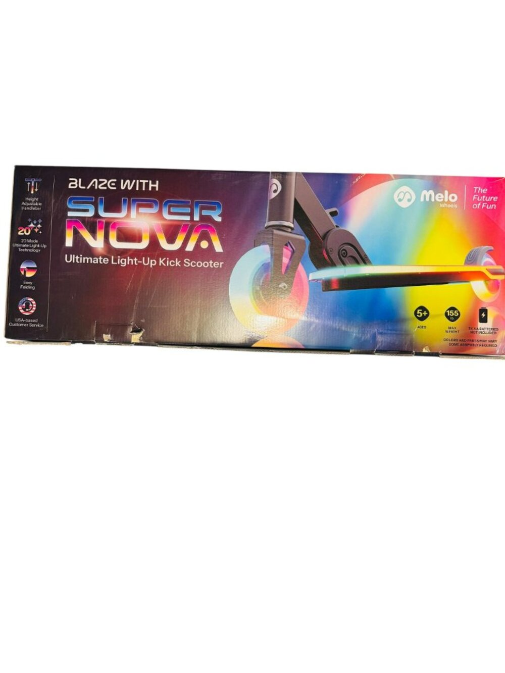 Blaze With Supernova Ultimate Light-Up Kick Scooter For Kids Ages 5+ Adjustable